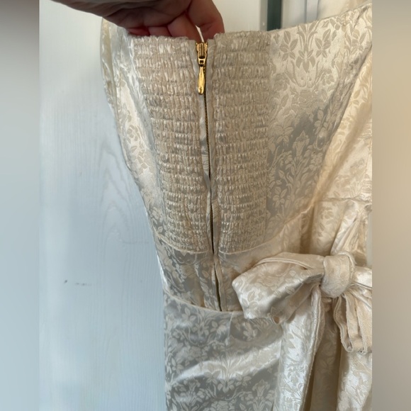 V. Chapman June Corset Jacquard Front-Slit Gown - Picture 9 of 10